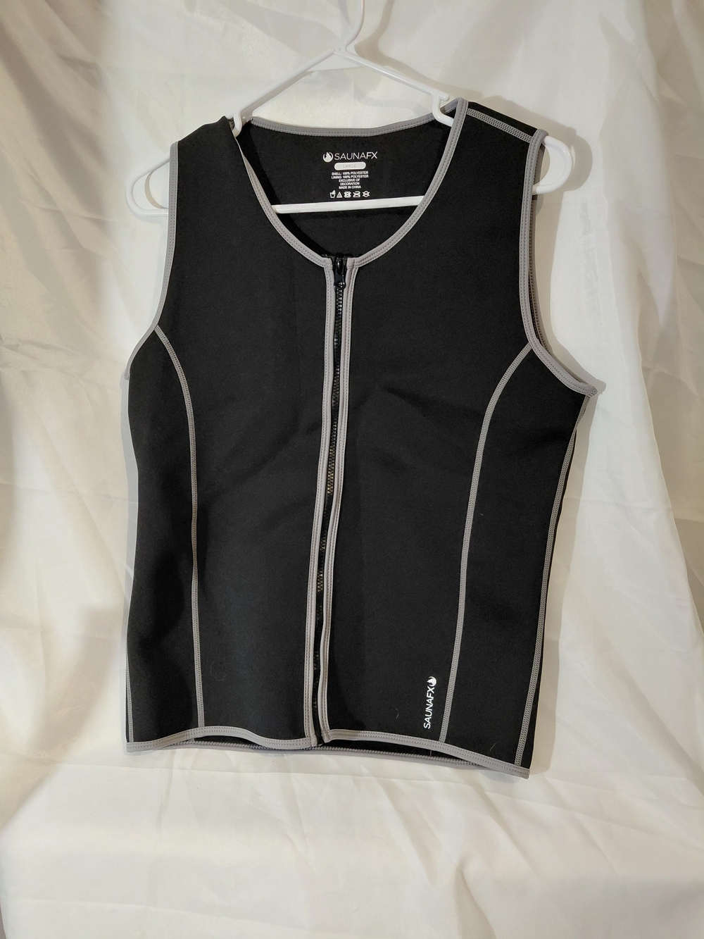 SaunaFX Men's Black Zip-Front Sweater Vest - Thermal Undershirt